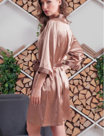 Короткий халат Mia-Amore ELIZA 8173 золотистый, Цвет: золотистый, Размеры: 2XL, изображение 2