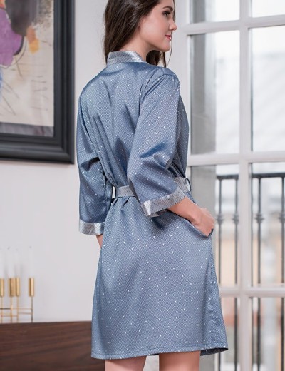 Короткий халат Mia-Amore ELIZA 8173 серебристый, Цвет: серебристый, Размеры: 2XL, изображение 2