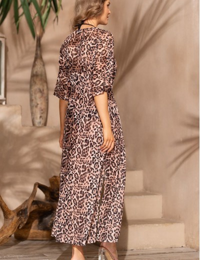 Халат-накидка из сетки Mia-Amore EVERLY 2384, Цвет: коричневый, Размеры: 4XL/5XL, изображение 2