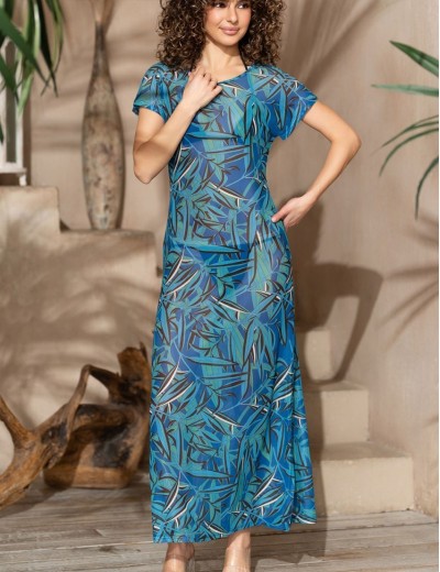 Длинное платье-туника Mia-Amore TROPICAL ISLAND 2364, Цвет: синий, Размеры: 2XL, изображение 3