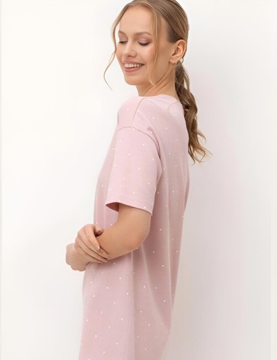 Ночная сорочка Very Neat МОНОХРОМНЫЕ СЕРДЕЧКИ Е10066, Цвет: розовый лед/мини сер, Размеры: S, изображение 2