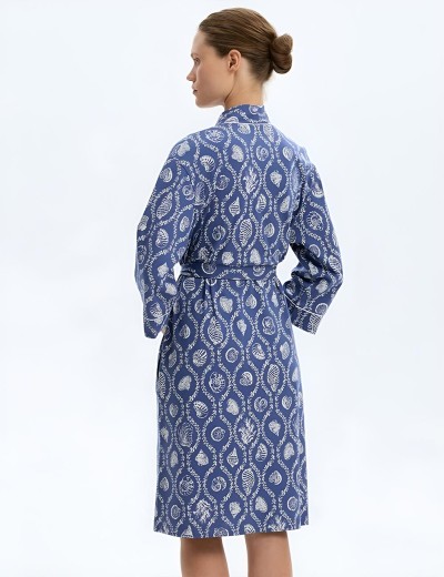 Халат из хлопка Very Neat РАКУШКИ Е50033, Цвет: тёмно-синий, Размеры: XL, изображение 2