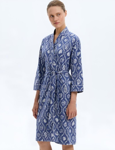 Халат из хлопка Very Neat РАКУШКИ Е50033, Цвет: тёмно-синий, Размеры: XL, изображение 3