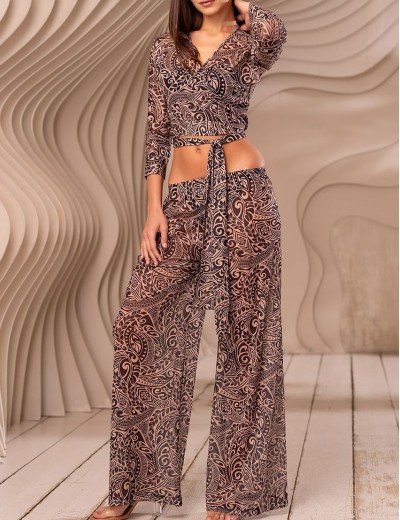 Комплект с этно-принтом Mia-Amore BEVERLY 2396 бежевый, Цвет: бежевый, Размеры: 2XL, изображение 3