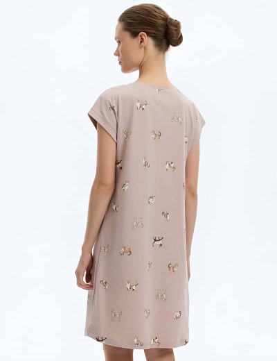 Сорочка с коротким рукавом Very Neat КОШКИ Е10068 капучино, Цвет: капучино, Размеры: L, изображение 2