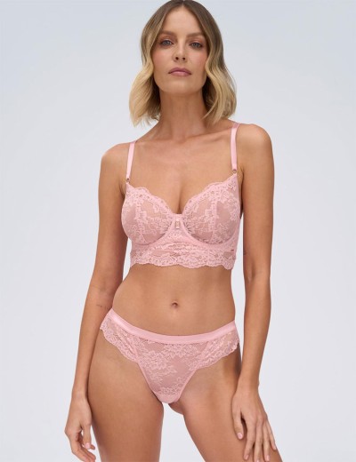Кружевные стринги Alles POWDER WHISPER stringi pink, Цвет: розовый, Размеры: S, изображение 3