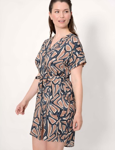 Рубашка-халат из вискозы Ysabel Mora BEACH 86237, Цвет: серый/бежевый, Размеры: XL, изображение 4