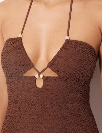 Слитный купальник Ysabel Mora SAND 83360 коричневый, Цвет: коричневый, Размеры: 85B, изображение 3