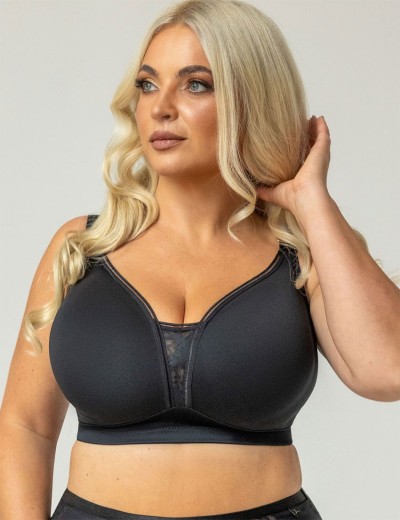 Бюстгальтер без косточек Kris Line NOA soft pro comfort no wire, Цвет: черный, Размеры: 100D, изображение 3