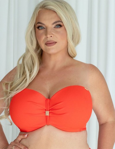 Купальный бюстгальтер балконет Kris Line CORAL balkonette MHM, Цвет: коралл, Размеры: 65G, изображение 3