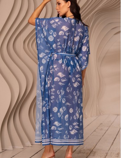 Свободная пляжная туника Mia-Amore UNDINA 2404, Цвет: синий, Размеры: 4XL/5XL, изображение 2
