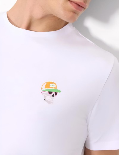 Мужская футболка Ysabel Mora SKULL 90536, Цвет: белый, Размеры: M, изображение 3