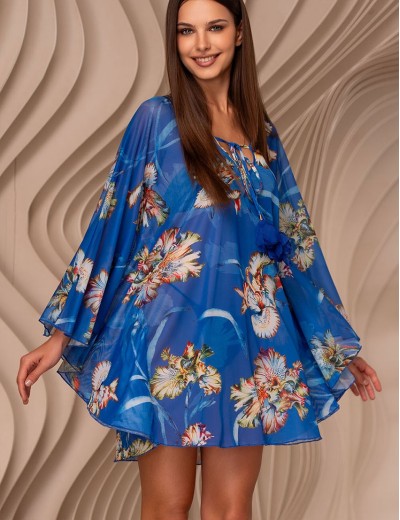 Туника пляжная свободная Mia-Amore ANTIGUA 2174, Цвет: синий, Размеры: L/XL, изображение 3