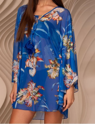 Туника пляжная свободная Mia-Amore ANTIGUA 2174, Цвет: синий, Размеры: L/XL, изображение 4