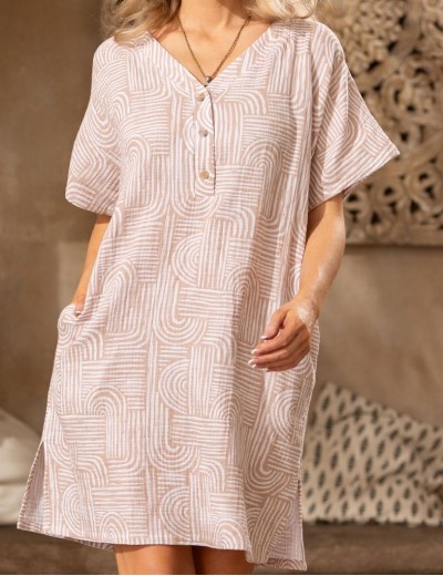 Короткая туника из хлопка Mia-Amore AMBER 5791, Цвет: бежевый, Размеры: S/M, изображение 4