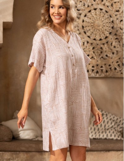Короткая туника из хлопка Mia-Amore AMBER 5791, Цвет: бежевый, Размеры: S/M, изображение 3