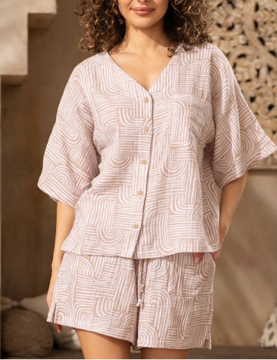 Свободный хлопковый комплект Mia-Amore AMBER 5794, Цвет: бежевый, Размеры: XL, изображение 4