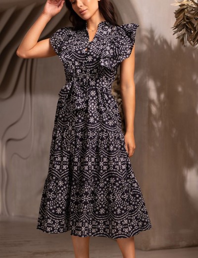 Платье из принтованного хлопка Mia-Amore MACARENA 5695, Цвет: темно-синий, Размеры: 2XL, изображение 3