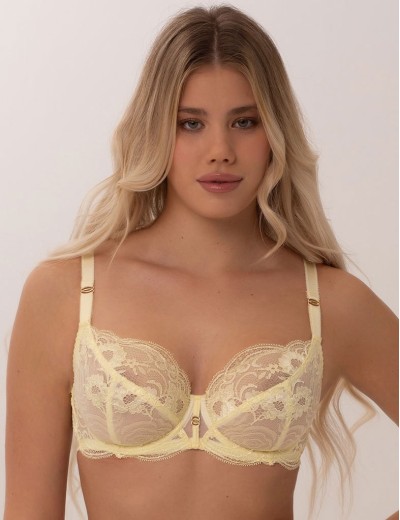 Мягкий кружевной бюстгальтер Subtille YASMIN YELLOW soft, Цвет: желтый, Размеры: 70L, изображение 3