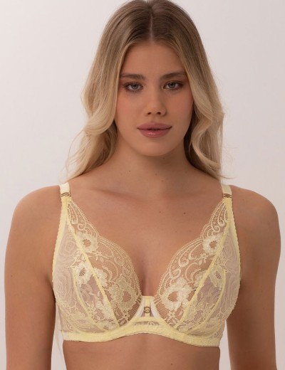 Кружевной бюстгальтер бралетт Subtille YASMIN YELLOW soft bralette, Цвет: желтый, Размеры: 75E, изображение 3