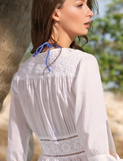 Короткая туника на завязках Mia-Amore ARGENTINA 6894, Цвет: белый, Размеры: M, изображение 4