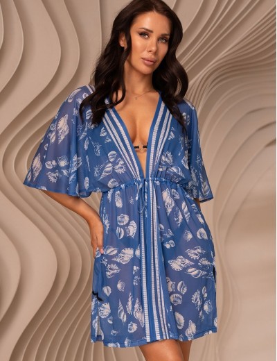Короткая распашная туника Mia-Amore UNDINA 2405, Цвет: синий, Размеры: 2XL/3XL, изображение 3