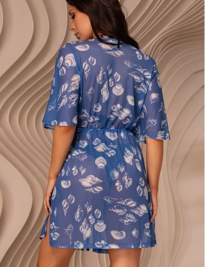 Короткая распашная туника Mia-Amore UNDINA 2405, Цвет: синий, Размеры: 2XL/3XL, изображение 2
