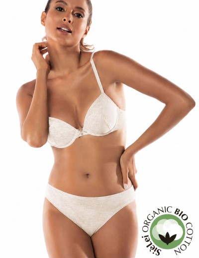 Хлопковый бюстгальтер пуш-ап Sielei NATURAL COTTON 1444 ecru melange, Цвет: ecru melange (светло-бежевый), Размеры: 85B, изображение 2
