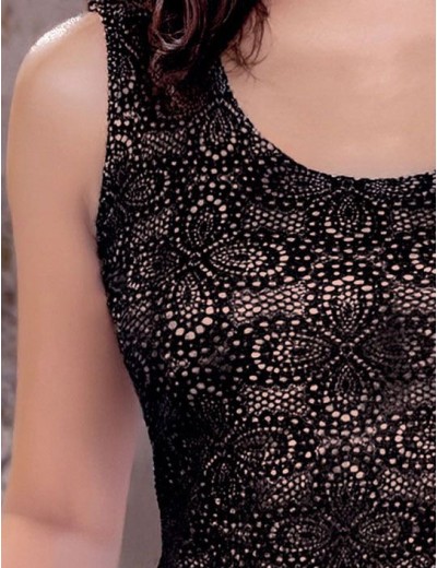 Ажурная кружевная майка Leilieve EMBRACE C8703 nero, Цвет: nero (черный), Размеры: 2XL, изображение 2