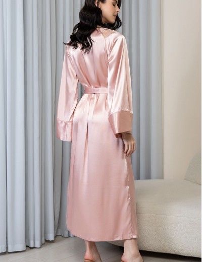 Длинный запашной халат Mia-Amore ANABELLA 4829 пудра, Цвет: пудра, Размеры: 2XL/3XL, изображение 2