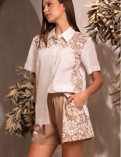 Комплект рубашка с шортами Mia-Amore DORA 5815, Цвет: бежевый, Размеры: 2XL, изображение 3