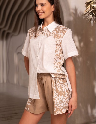 Комплект рубашка с шортами Mia-Amore DORA 5815, Цвет: бежевый, Размеры: 2XL, изображение 4