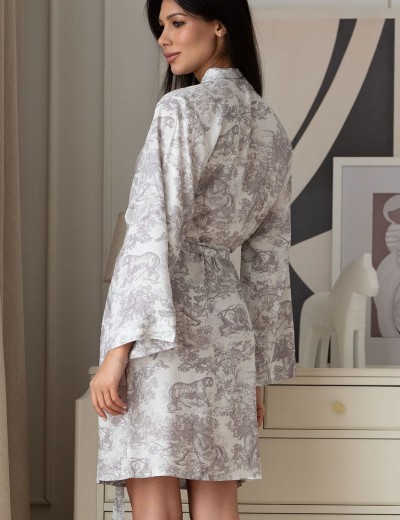 Короткий запашной халат Mia-Amore KANTI 5863, Цвет: мультицвет, Размеры: XS, изображение 2