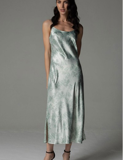 Длинная шелковая сорочка Mia-Amore TIFFANY 4918, Цвет: мятный, Размеры: 2XL, изображение 3