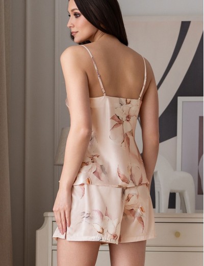 Шелковая пижама с шортами Mia-Amore GARDENIA 9022, Цвет: мультицвет, Размеры: 2XL, изображение 2