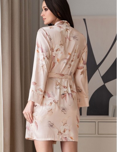 Короткий запашной халат Mia-Amore GARDENIA 9023, Цвет: мультицвет, Размеры: 2XL/3XL, изображение 2