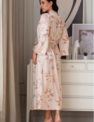 Длинный шелковый халат Mia-Amore GARDENIA 9029, Цвет: мультицвет, Размеры: L/XL, изображение 2