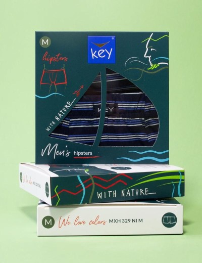 Мужские трусы боксеры Key MXH 329 тёмно-синий, Цвет: тёмно-синий, Размеры: M, изображение 2