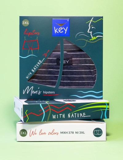 Хлопковые мужские боксеры Key MXH 378 синий, Цвет: синий, Размеры: L, изображение 2