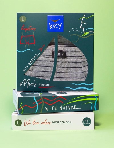 Хлопковые мужские боксеры Key MXH 378 светло-серый, Цвет: светло-серый, Размеры: L, изображение 2