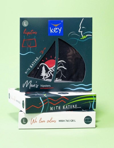 Мужские боксеры Key MXH 761 тёмно-синий, Цвет: тёмно-синий, Размеры: L, изображение 2