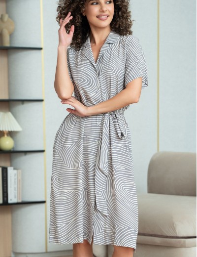 Платье-халат с коротким рукавом Mia-Amore ALMA 5871, Цвет: серый, Размеры: 2XL, изображение 3