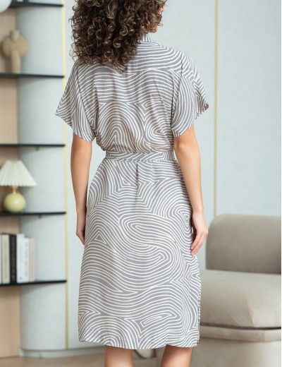 Платье-халат с коротким рукавом Mia-Amore ALMA 5871, Цвет: серый, Размеры: 2XL, изображение 2