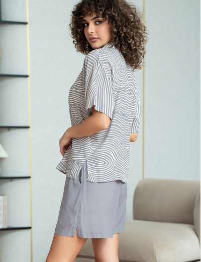 Комплект рубашка с шортами Mia-Amore ALMA 5877, Цвет: серый, Размеры: 2XL, изображение 2