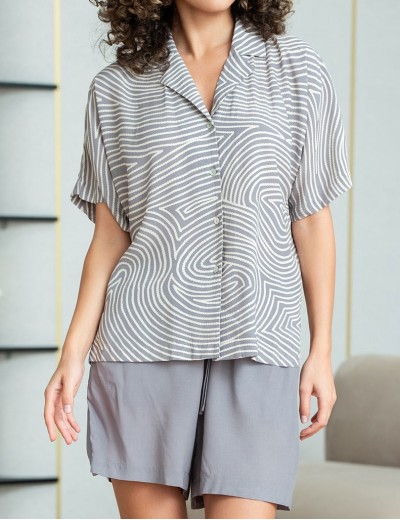 Комплект рубашка с шортами Mia-Amore ALMA 5877, Цвет: серый, Размеры: 2XL, изображение 4