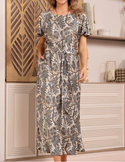 Длинная сорочка без пояса Mia-Amore ANITA 4758, Цвет: мультицвет, Размеры: 2XL, изображение 4