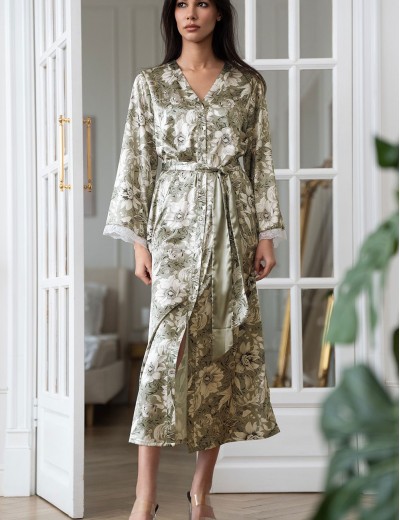 Длинный халат на пуговицах Mia-Amore ANTONIA 4027, Цвет: мультицвет, Размеры: 2XL, изображение 3
