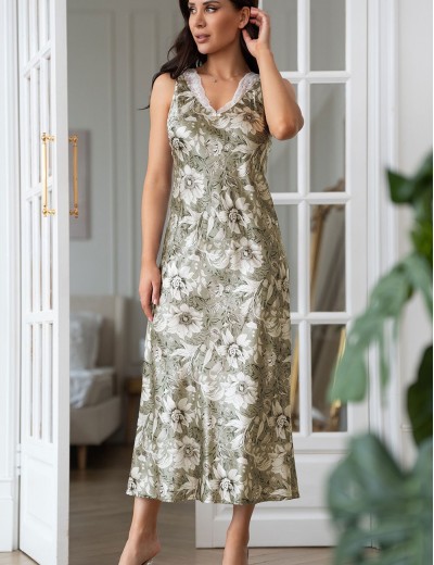 Длинная шелковая сорочка Mia-Amore ANTONIA 4978, Цвет: мультицвет, Размеры: 2XL, изображение 3