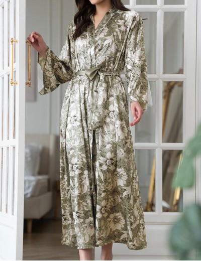 Длинный халат с цветами Mia-Amore ANTONIA 4979, Цвет: мультицвет, Размеры: 2XL/3XL, изображение 4