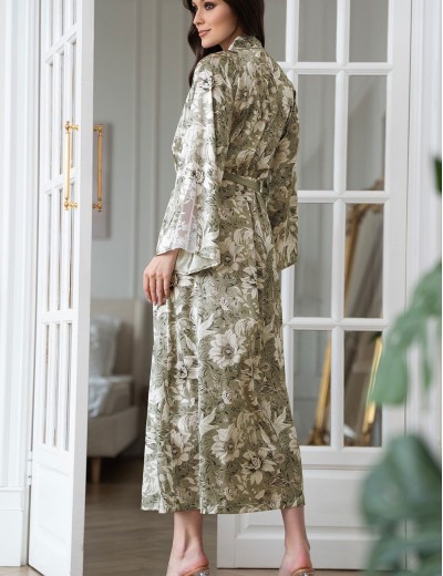 Длинный халат с цветами Mia-Amore ANTONIA 4979, Цвет: мультицвет, Размеры: 2XL/3XL, изображение 2